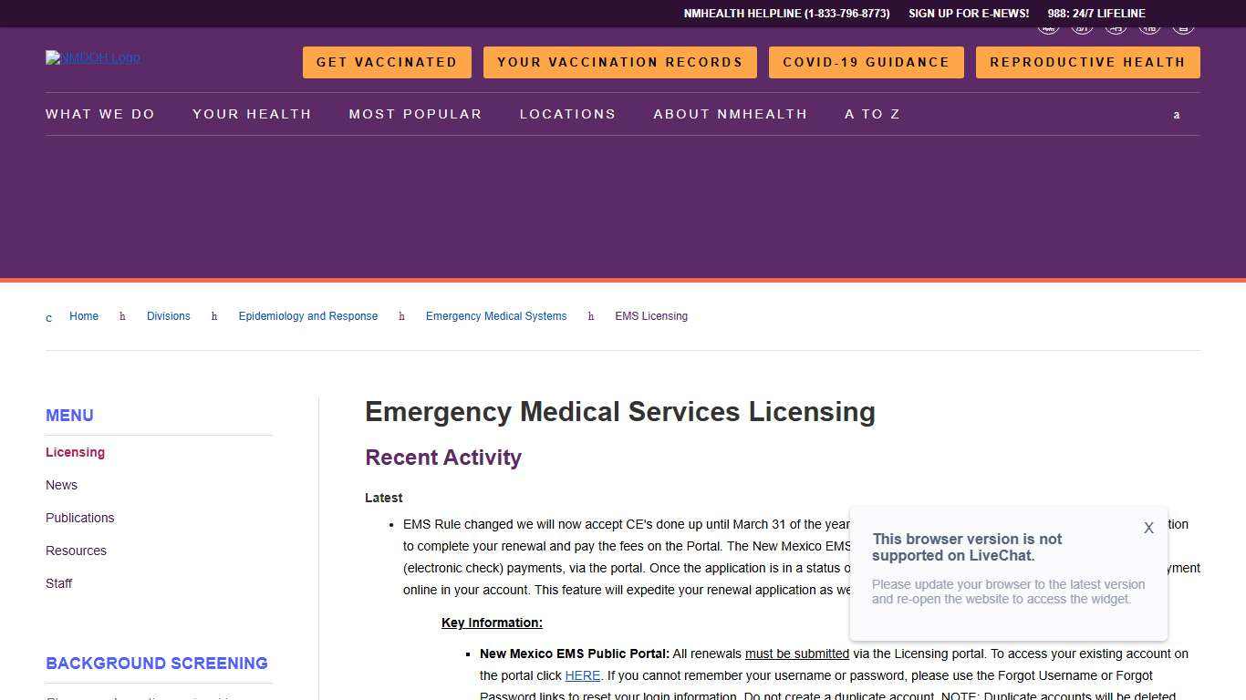 EMS Licensing